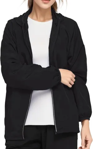 2023 Lightweight Rain Jackets for Women Plain Waterproof Windbreaker Jacket Women Packable Raincoat Rain Coats with Hood
