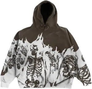 2023 Punk Jackets Streetwear Goth Oversized Zip Up Hoodie Men Women Rhinestone Y2K Spider Skeleton Hoodies