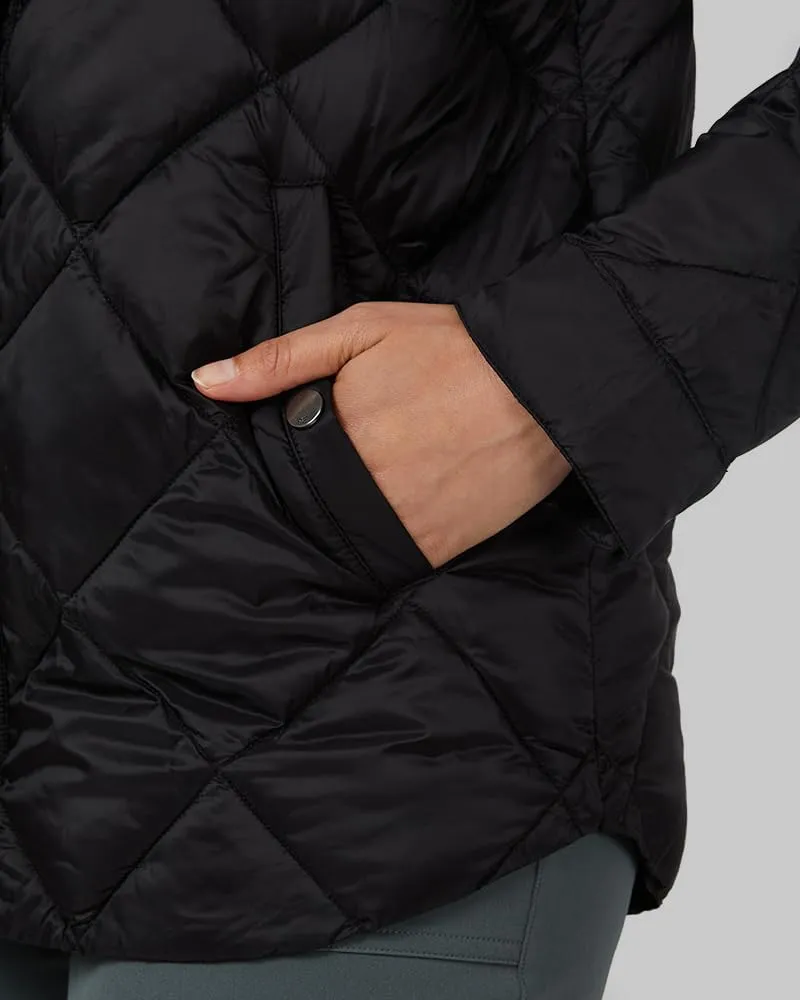 32 Degrees Women's Lightweight Recycled Poly-Fill Shirt Jacket | Quilted | Semi-Fitted | Snap Pockets