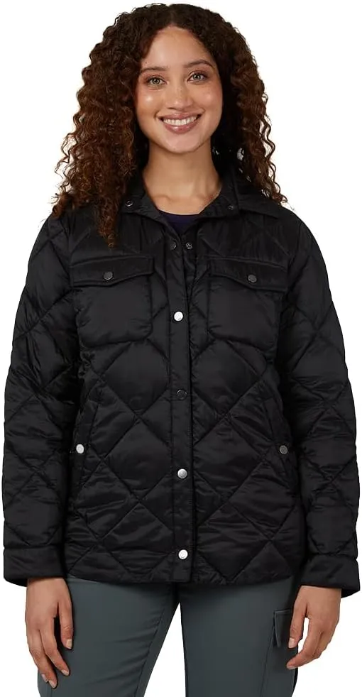 32 Degrees Women's Lightweight Recycled Poly-Fill Shirt Jacket | Quilted | Semi-Fitted | Snap Pockets