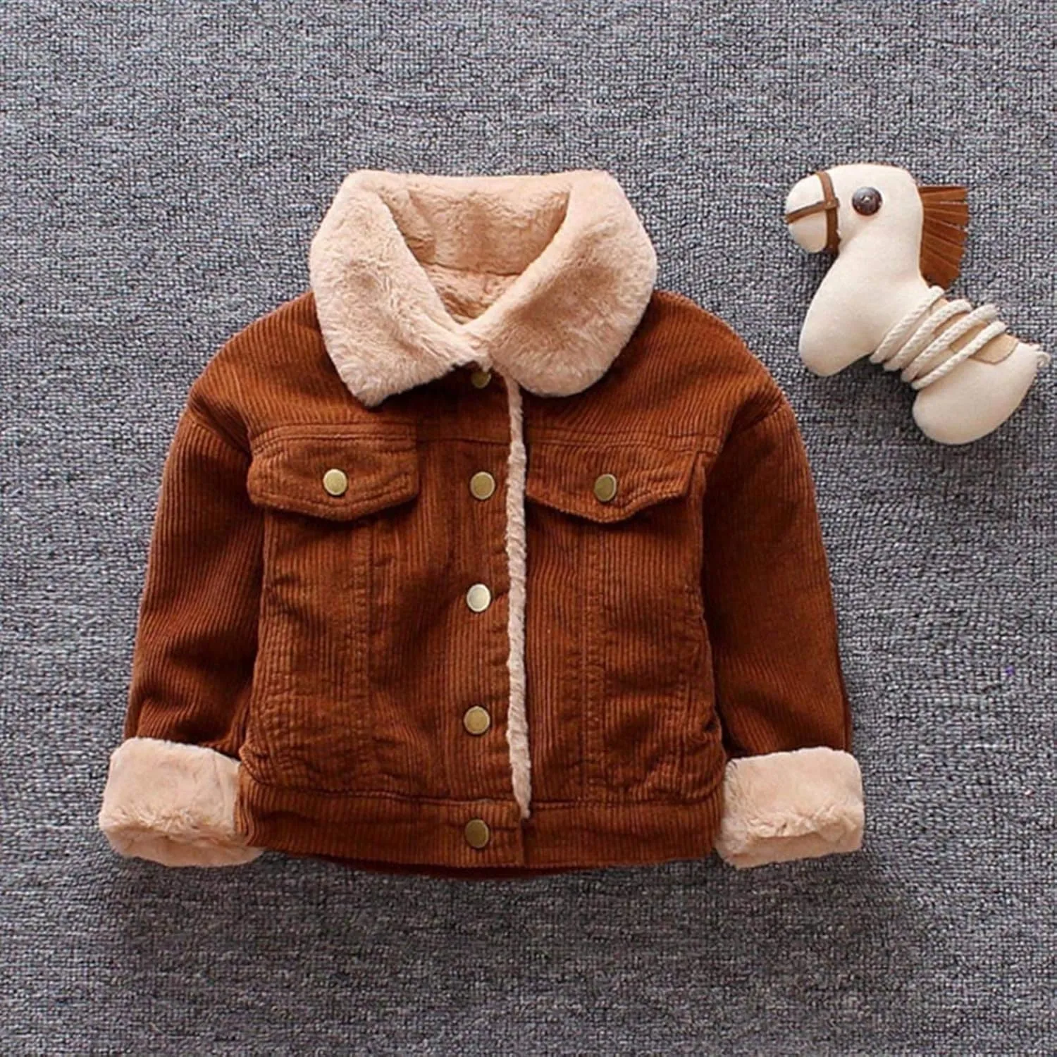 3Months-3 Years Old Kids Baby Girls Boys Winter Solid Coat Cloak Jacket Thick Warm Outerwear Clothes