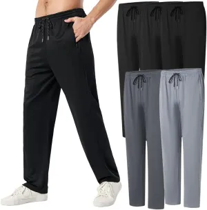 5PC Men's Zipper Mesh Fabric Jogger Pants - Breathable & Flexible Fit, Comfortable for Sports & Casual Wear