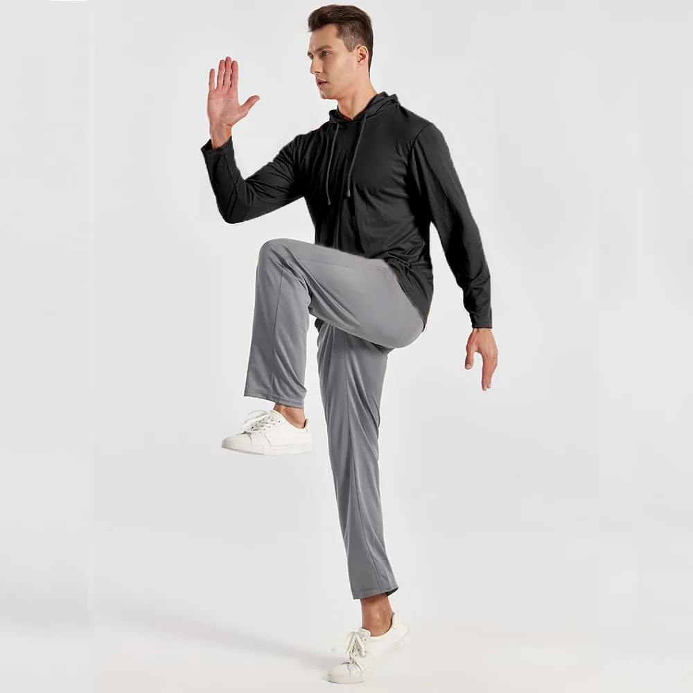 5PC Men's Zipper Mesh Fabric Jogger Pants - Breathable & Flexible Fit, Comfortable for Sports & Casual Wear