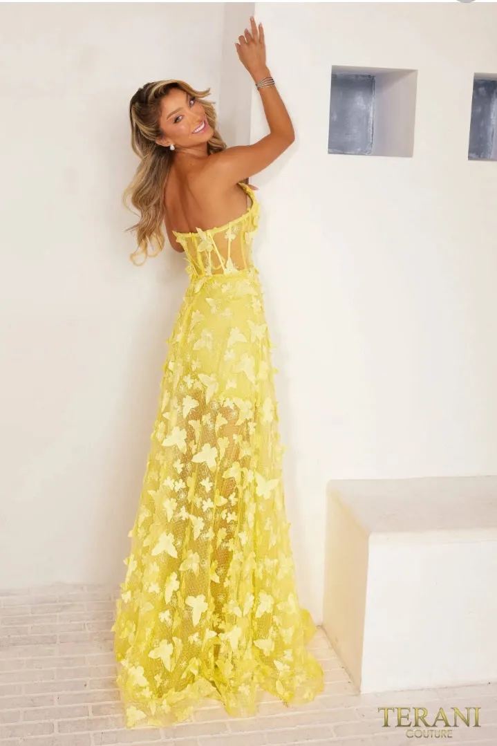 A-Line Strapless Extreme Illusion Butterfly Dress - 241P2086