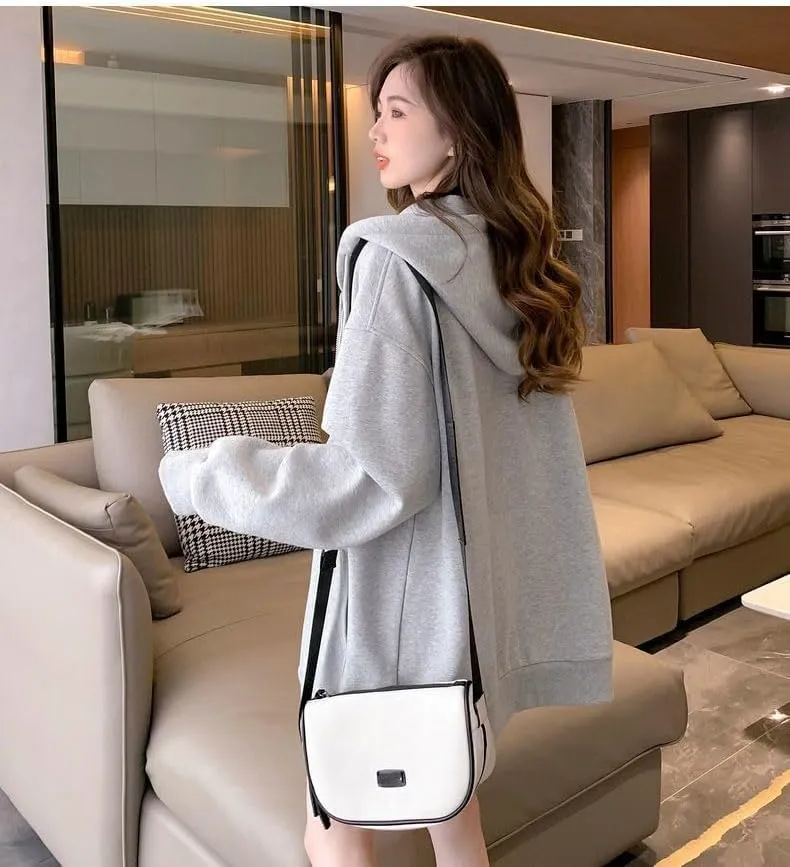 Acubi Oversized Full Zip Sweatshirts for Women Cute Graphic Drawstring Hoodies Punk Harajuku Jackets with Pockets
