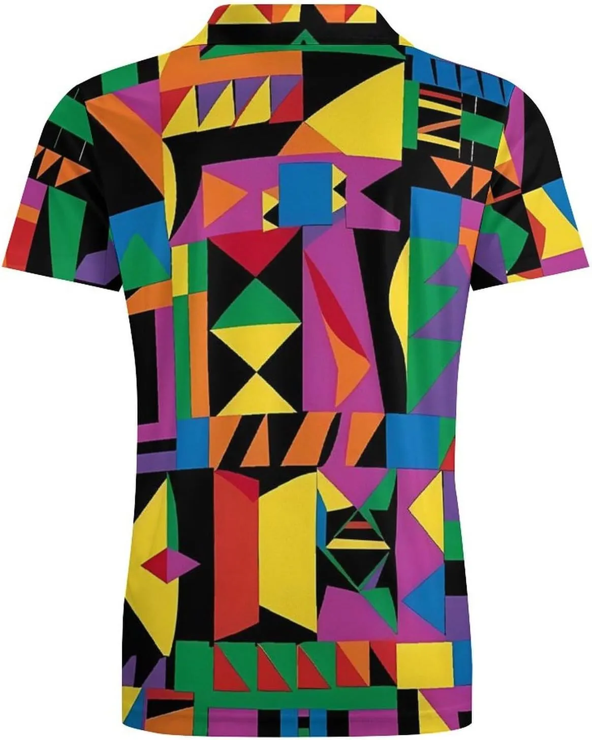 African Geometric Men's Polo Shirt Short Sleeve Print T Shirt Slim Fit Golf Shirt Collared Tee Casual Top
