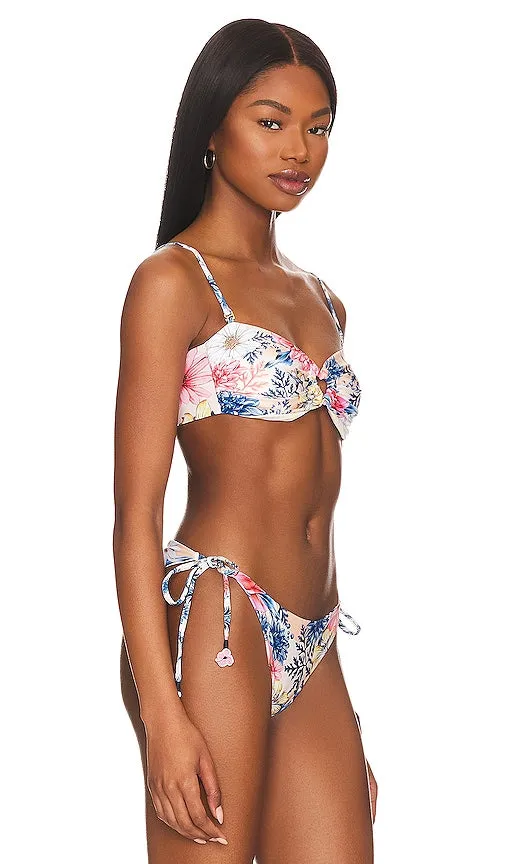 Agua Bendita Talia Bandeau Bikini Top in Blue