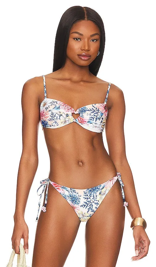 Agua Bendita Talia Bandeau Bikini Top in Blue