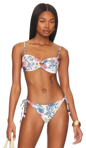 Agua Bendita Talia Bandeau Bikini Top in Blue