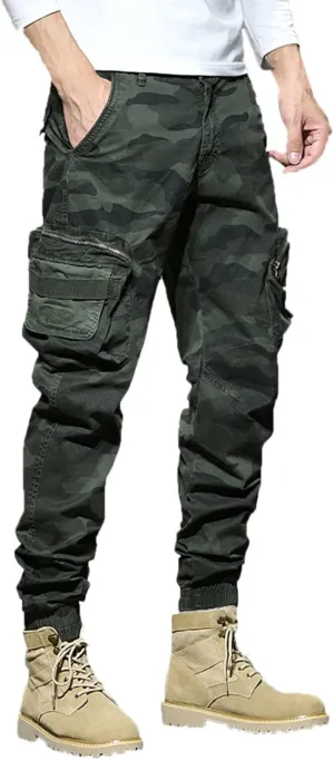 aihihe Camoflage Cargo Pants for Men Mens Compression Workout Pants Brown Baggy Pants Relaxed fit Flat Front Pants Men