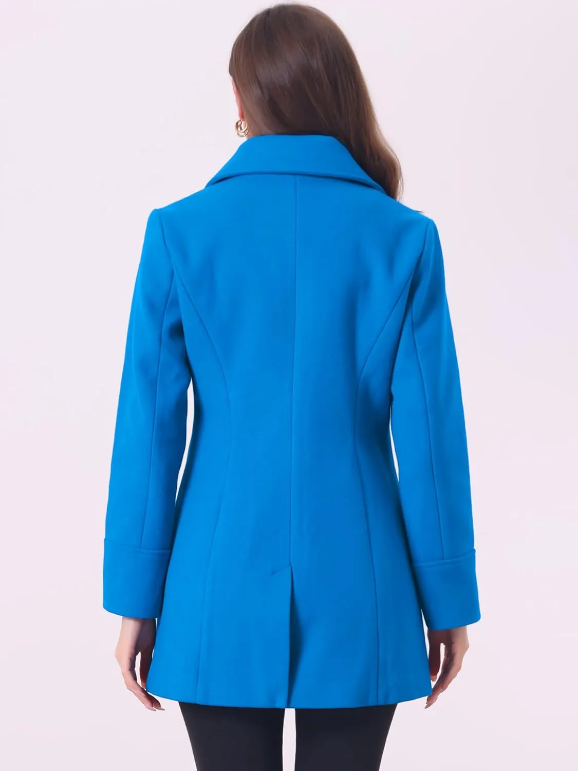 Allegra K Women's Elegant Overcoat Notched Shawl Collar Single Breasted Outerwear Winter Long Coat