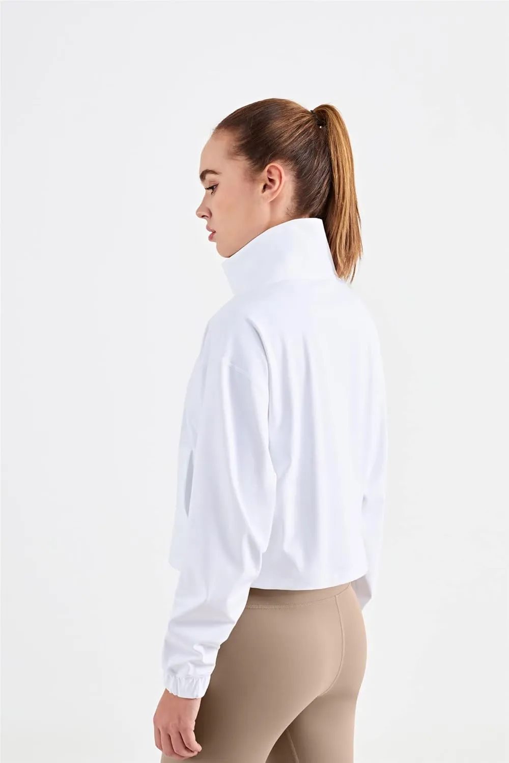 altiland Half Zip Pullover Cropped Jackets for Women Long Sleeve Workout Athletic Running Yoga Shirts