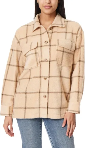Angels Forever Young Women's Casual Fleece and Plaid Shackets/Jackets