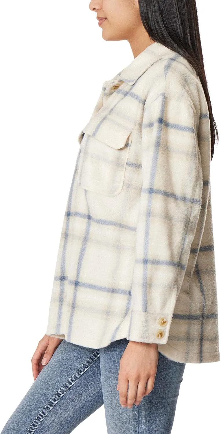 Angels Forever Young Women's Casual Fleece and Plaid Shackets/Jackets