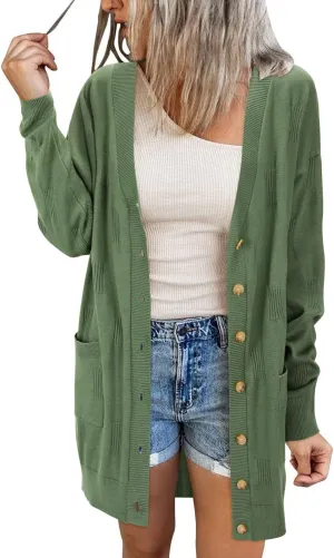 Arach&Cloz Women's Lightweight Cardigan Sweater Fashion Long Sleeve Summer Casual Outfits with Pocket Cozy Clouds