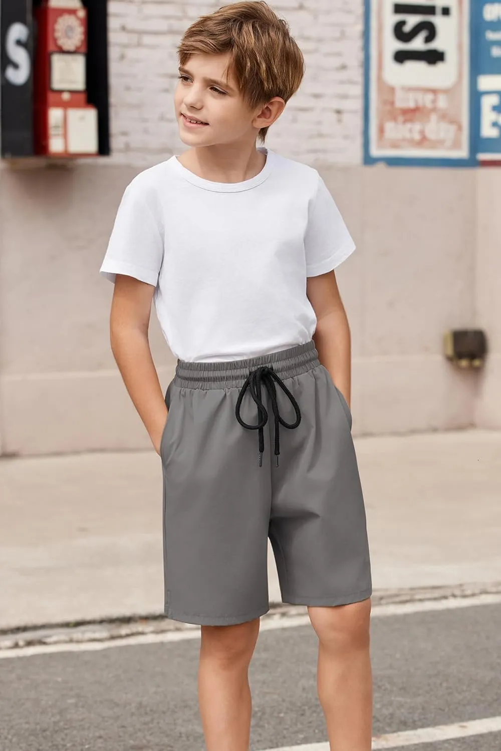 Arshiner Boys Athletic Shorts Kids Youth Quick Dry Shorts