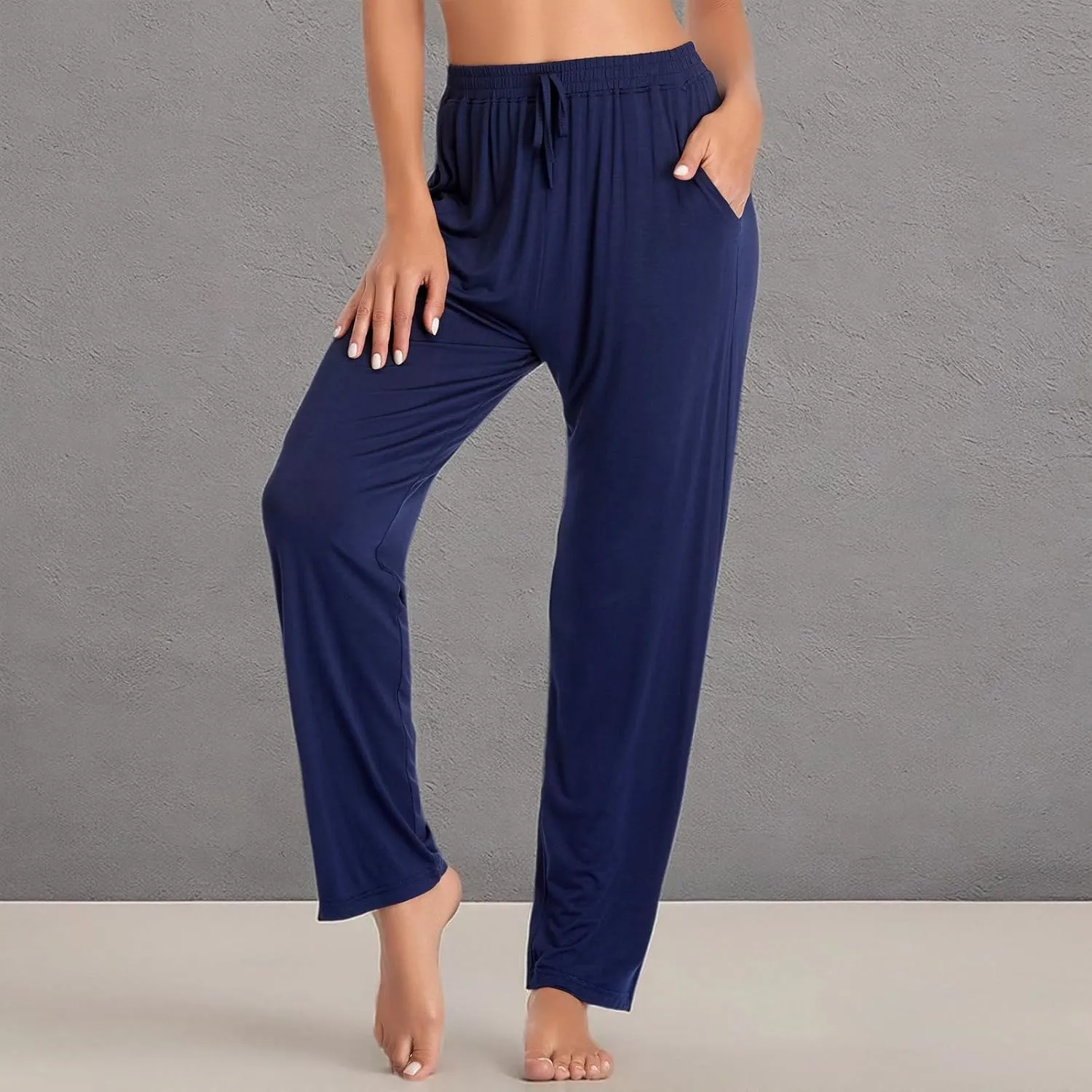 ASIMOON Women's Yoga Pants Soft Comfy Stretch Loose Straight Casual Athletic Pants Running Workout Lounge Pants with Pockets