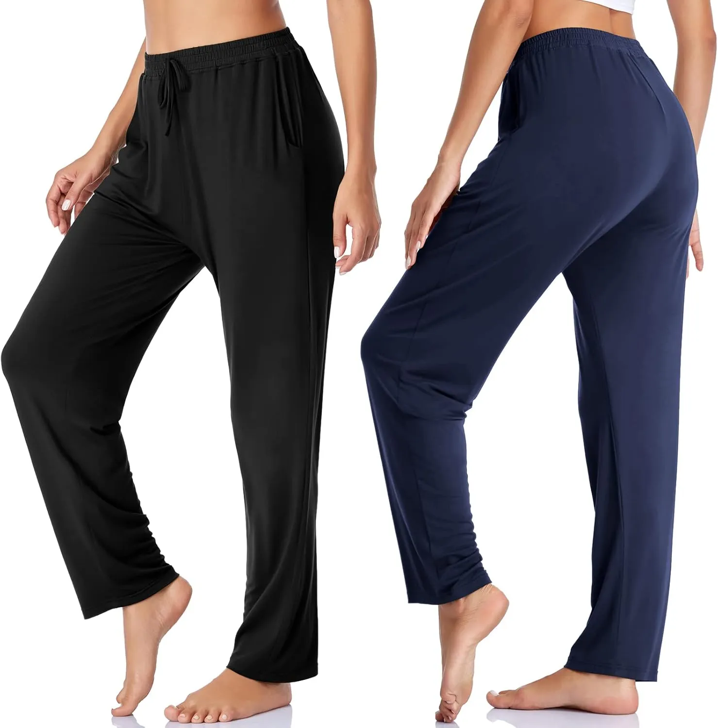ASIMOON Women's Yoga Pants Soft Comfy Stretch Loose Straight Casual Athletic Pants Running Workout Lounge Pants with Pockets