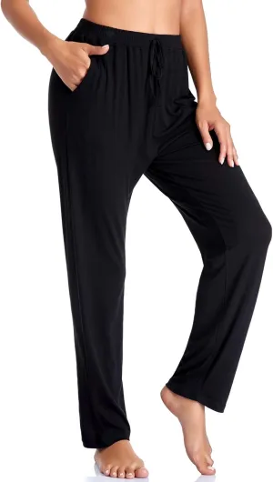 ASIMOON Women's Yoga Pants Soft Comfy Stretch Loose Straight Casual Athletic Pants Running Workout Lounge Pants with Pockets