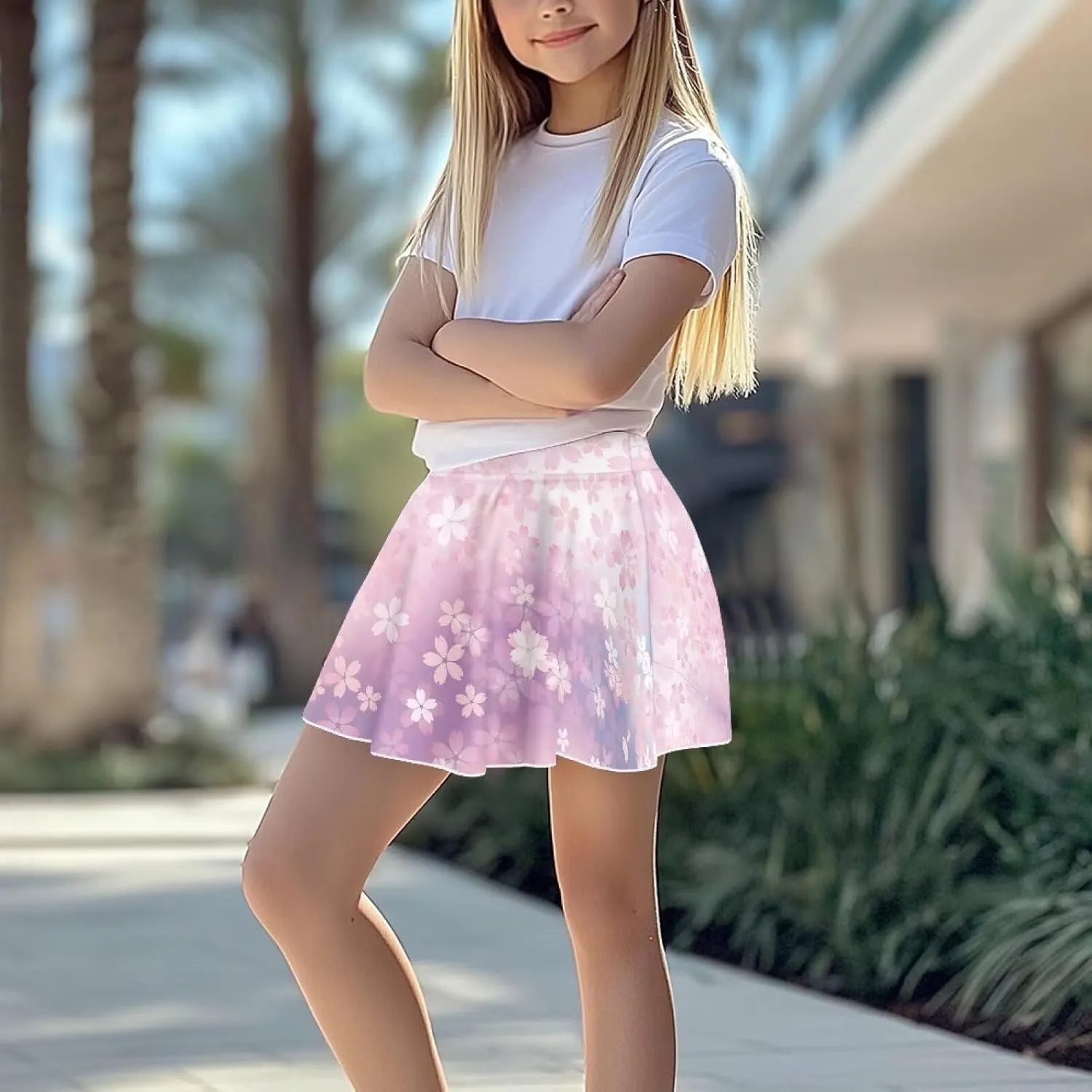 Athletic Skorts for Girls Tennis Skirts with Shorts Golf Sport Skirt with Pockets Casual Daily Wear 5-14Y