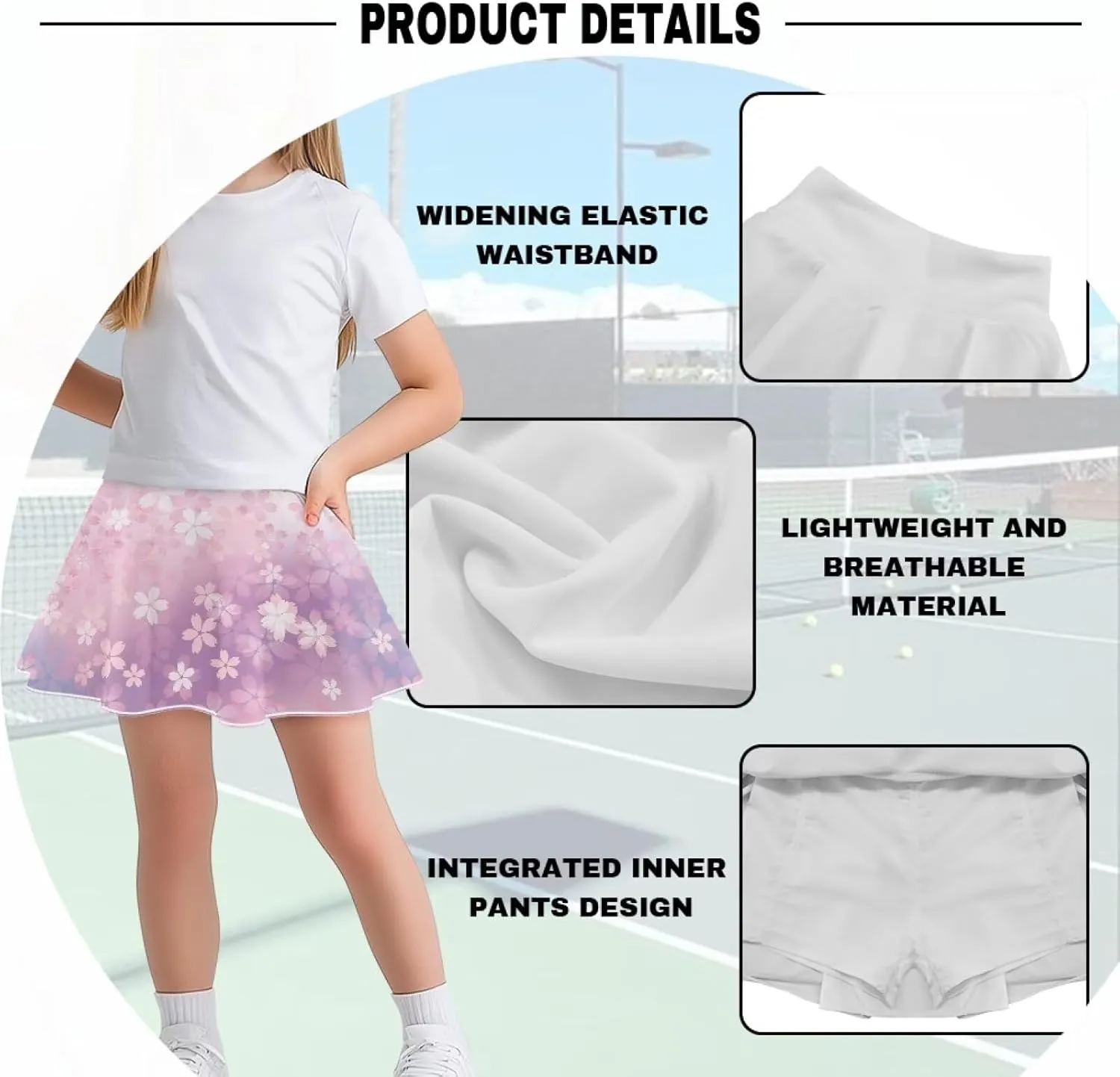 Athletic Skorts for Girls Tennis Skirts with Shorts Golf Sport Skirt with Pockets Casual Daily Wear 5-14Y