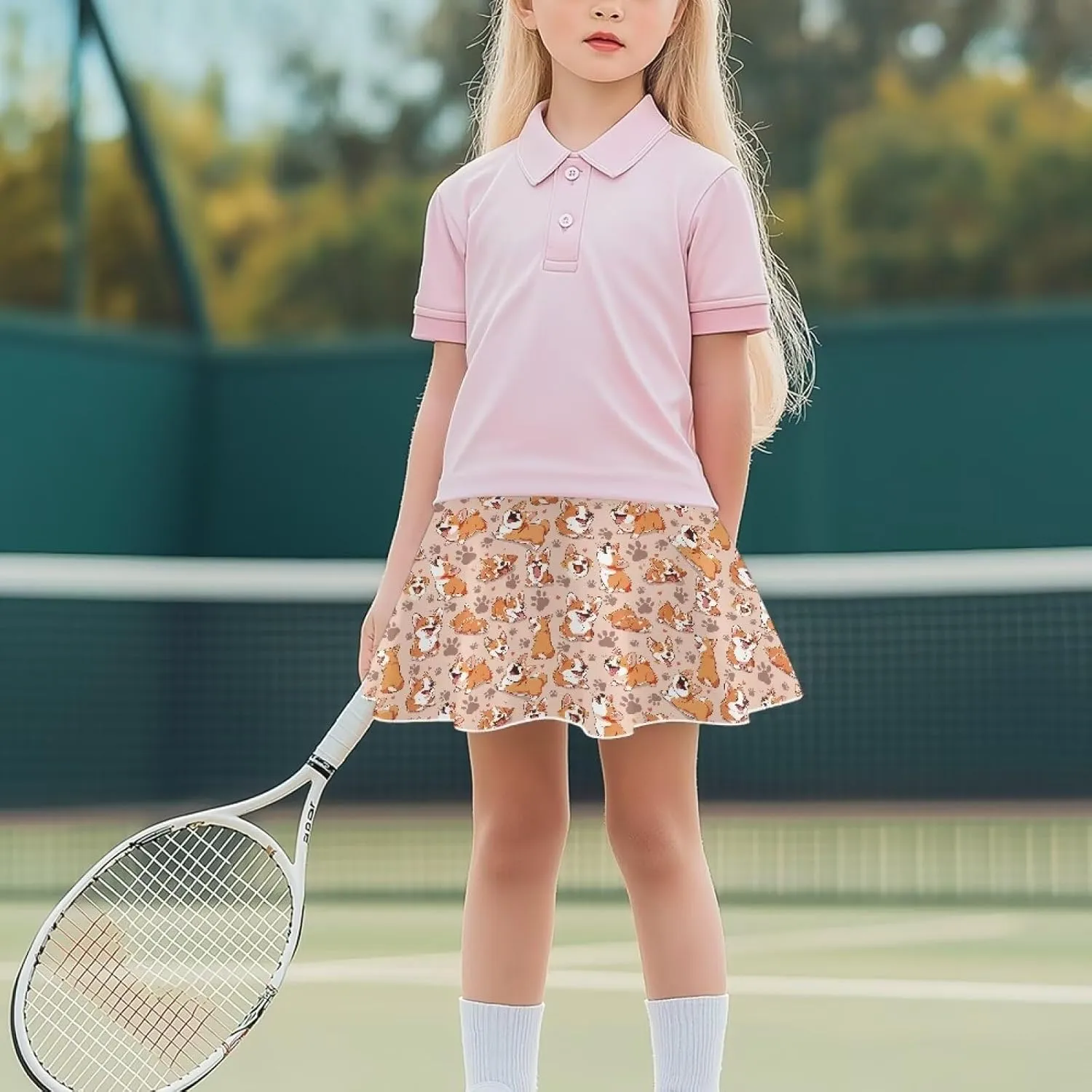 Athletic Skorts with Pocket for Girls 5-14 Years Sports Skirt Summer Casual Wear Tennis Gym