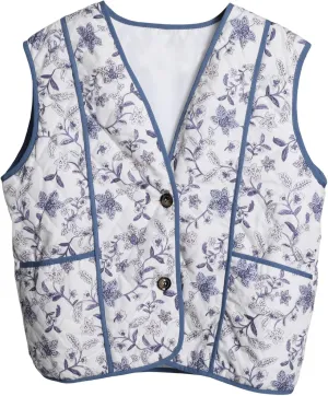 Athlisan Womens Cropped Puffer Vest Lightweight Button Down Padded Gilet Outwear with Pockets