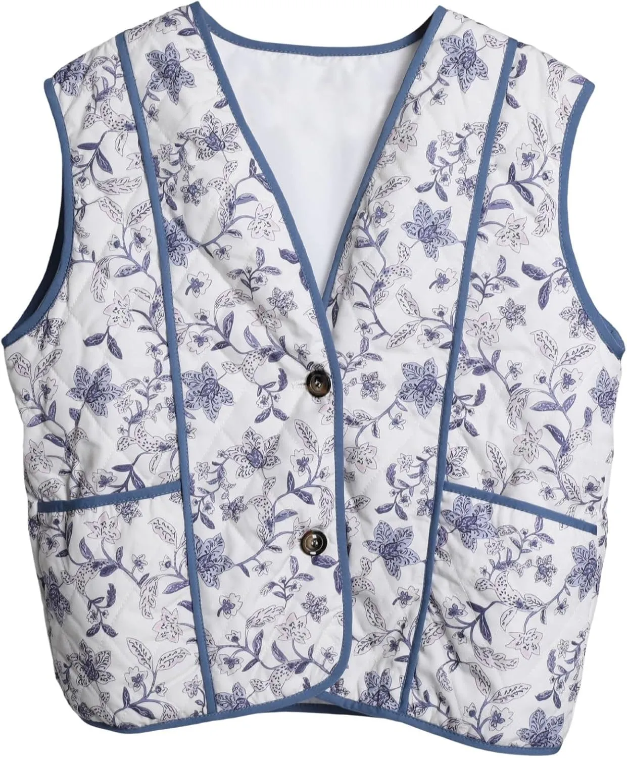 Athlisan Womens Cropped Puffer Vest Lightweight Button Down Padded Gilet Outwear with Pockets