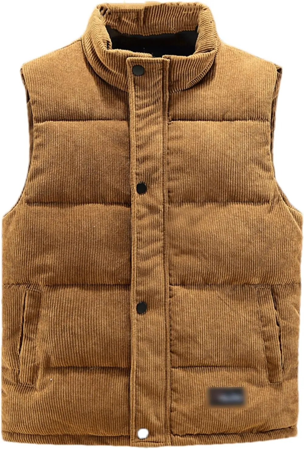 Autumn Winter Men Vest Fashion Warm Cotton Padded Sleeveless Jacket Casual Stand Collar Waistcoat