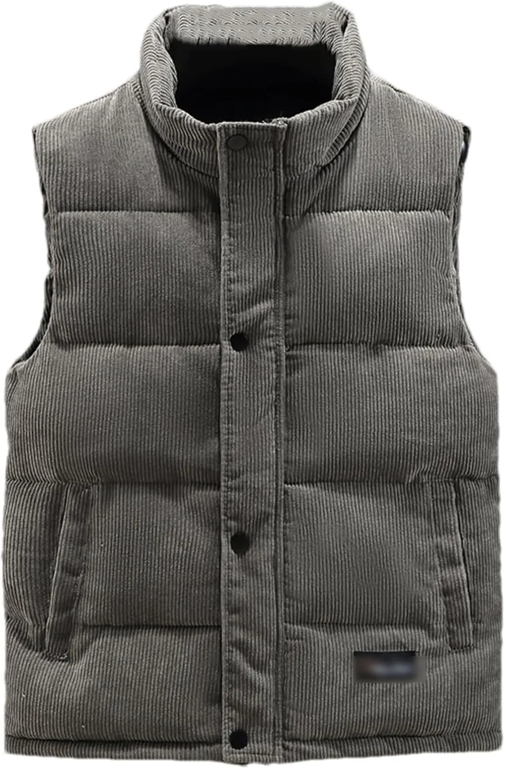 Autumn Winter Men Vest Fashion Warm Cotton Padded Sleeveless Jacket Casual Stand Collar Waistcoat