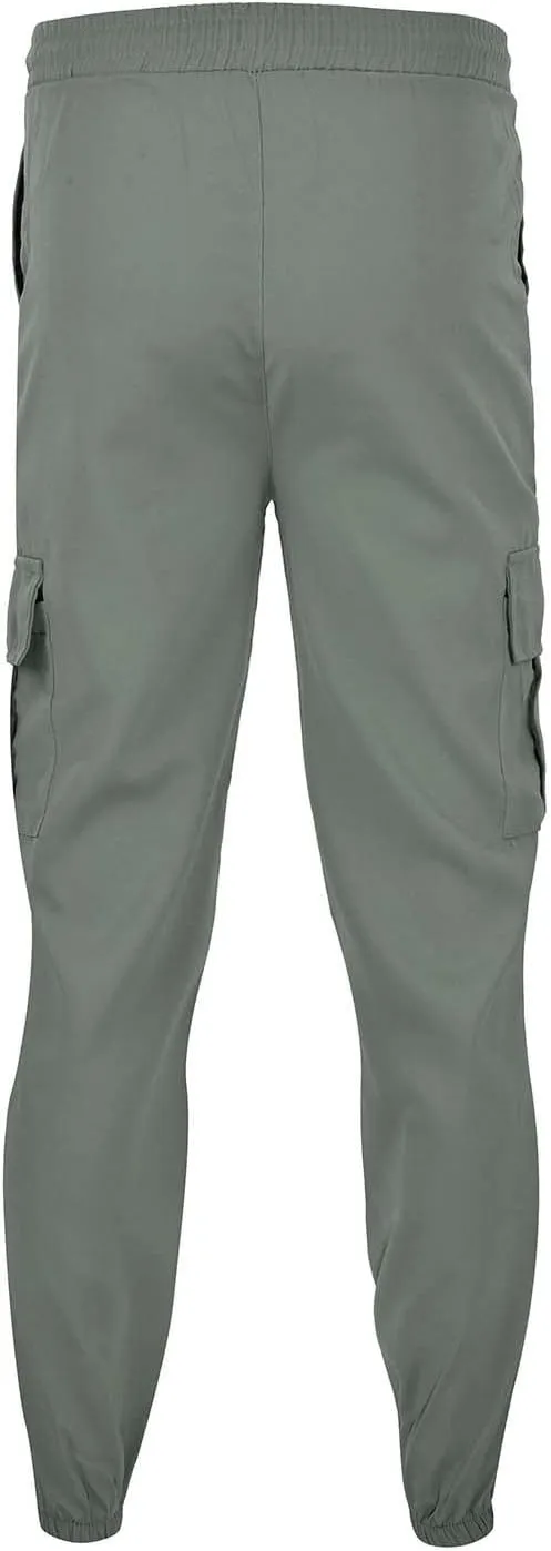 Baggy Cargo Sweatpants for Men, Plus Size Drawstring Waist Joggers with Multi-Pocket Athletic Workout Track Trousers