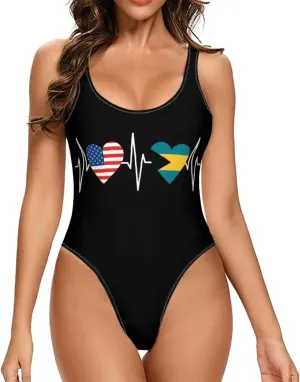 Bahamas Women's One Piece Swimsuit Bathing Suit Scoop U Back Athletic