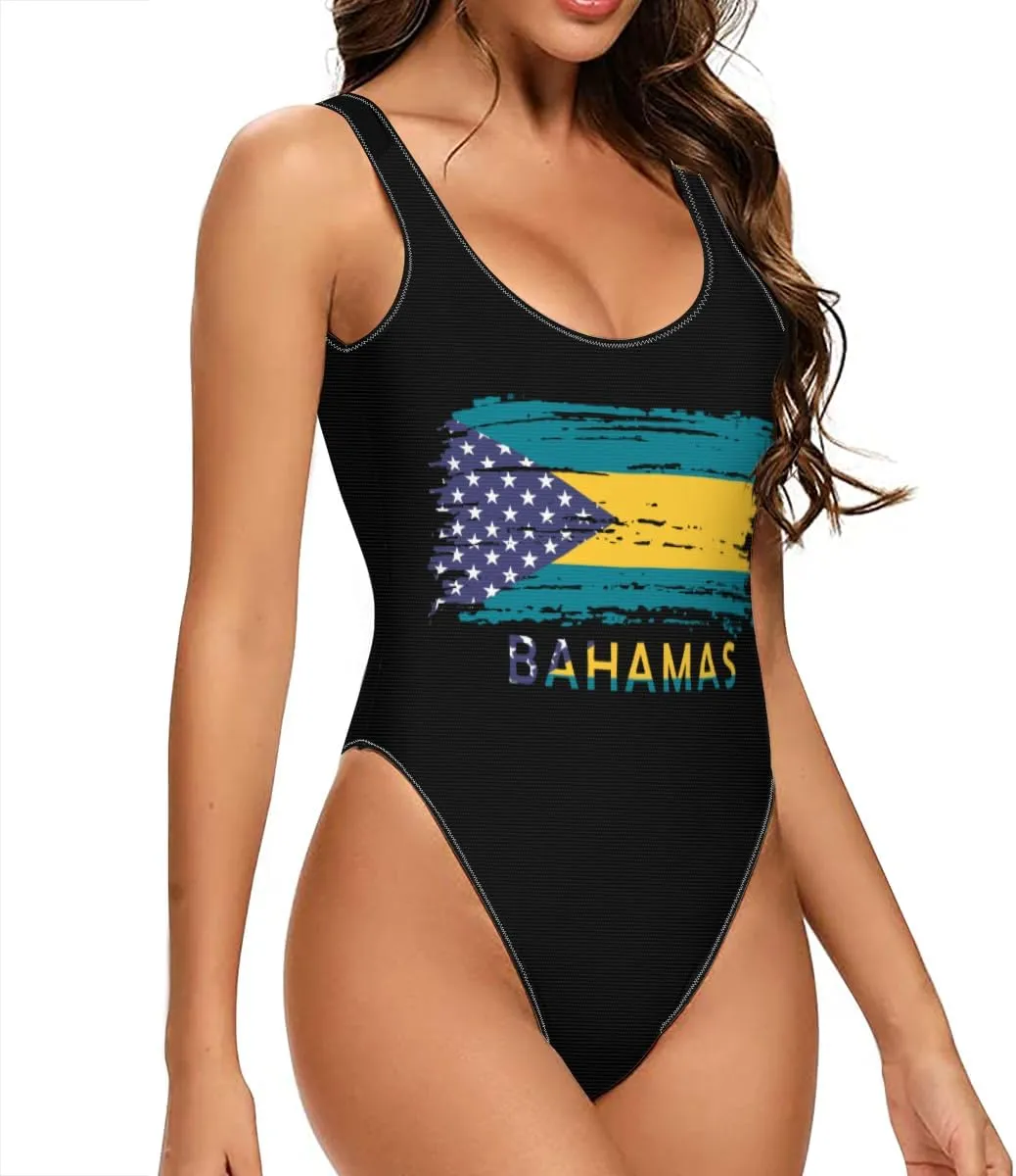 Bahamas Women's One Piece Swimsuit Bathing Suit Scoop U Back Athletic