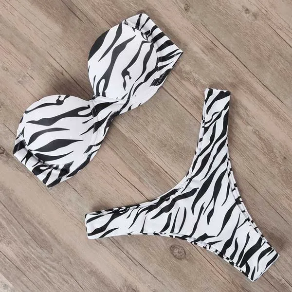 Bandeau Brazilian Bottom Push Up Bikini