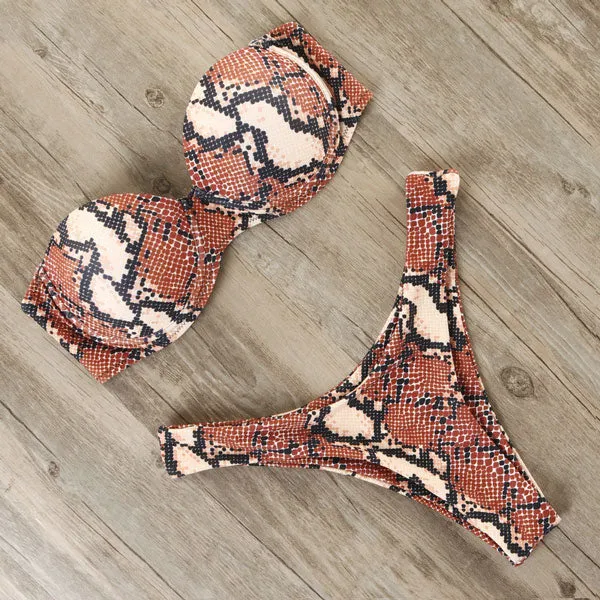 Bandeau Brazilian Bottom Push Up Bikini