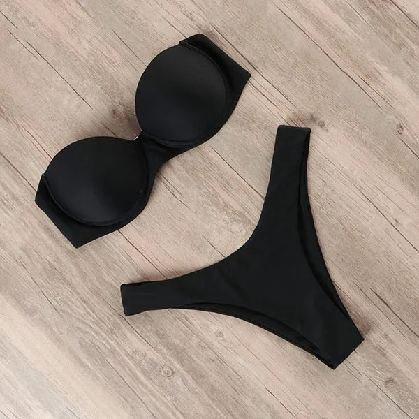 Bandeau Brazilian Bottom Push Up Bikini