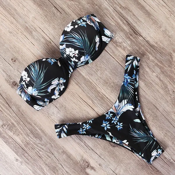 Bandeau Brazilian Bottom Push Up Bikini