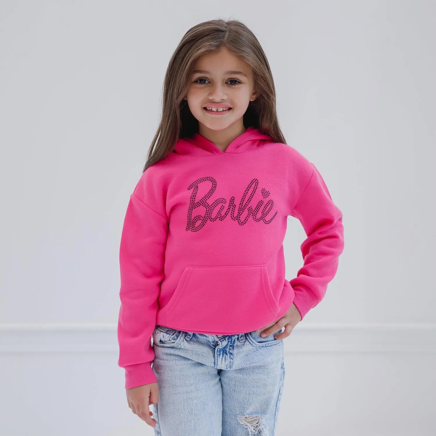 Barbie Girls Fleece Pullover Hoodie Toddler to Big Kid