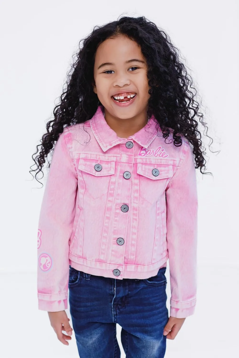 Barbie Girls Pink Denim Jacket Little Kid to Big Kid Sizes (4-14-16)