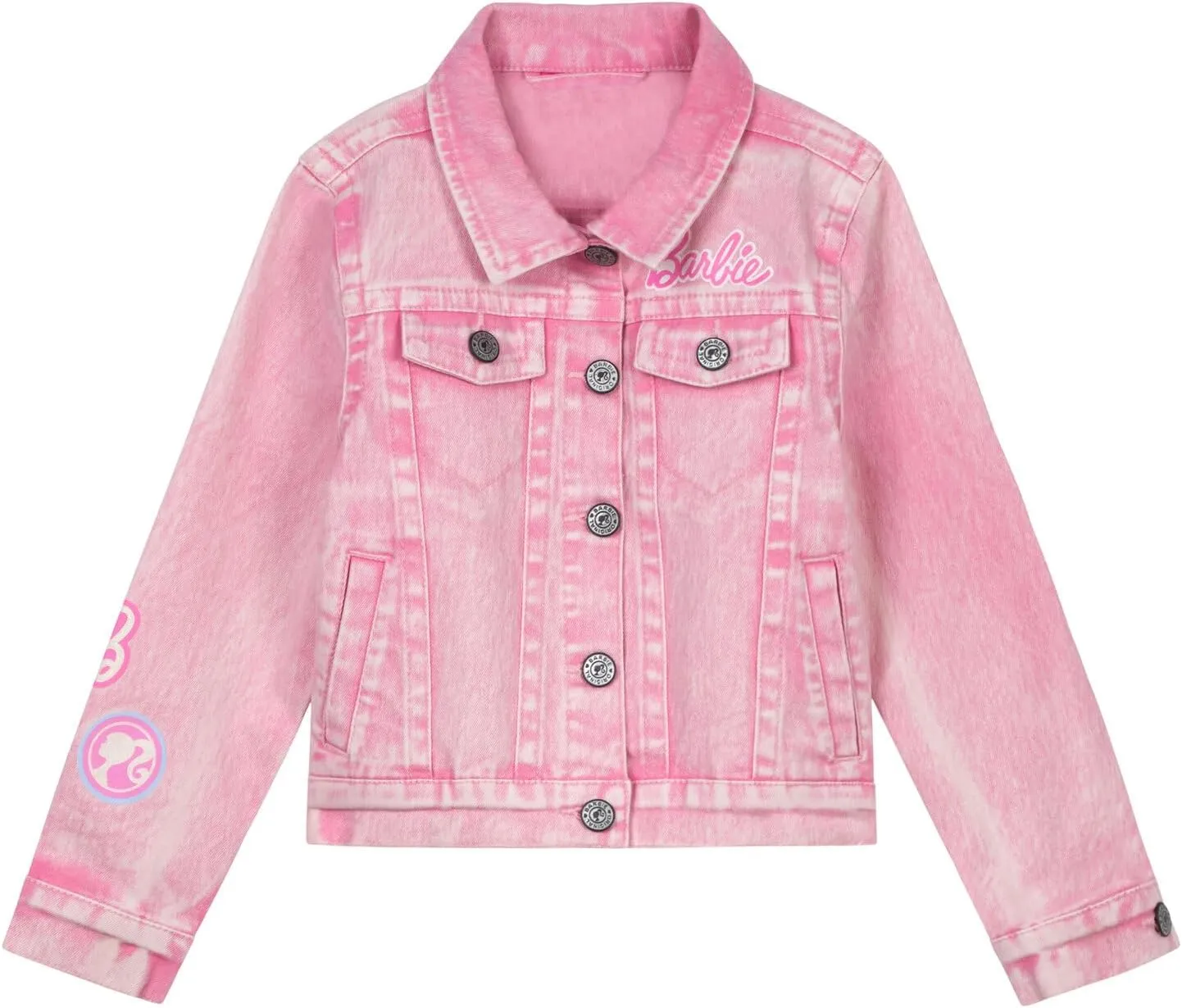 Barbie Girls Pink Denim Jacket Little Kid to Big Kid Sizes (4-14-16)