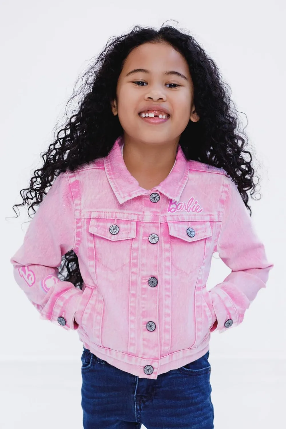Barbie Girls Pink Denim Jacket Little Kid to Big Kid Sizes (4-14-16)
