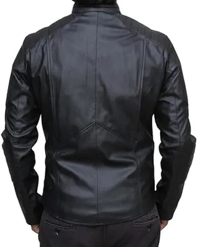 Bat Logo Man Jacket Motorcycle Brando Biker Genuine Black Faux Leather Jacket | Super Hero Leather Jacket