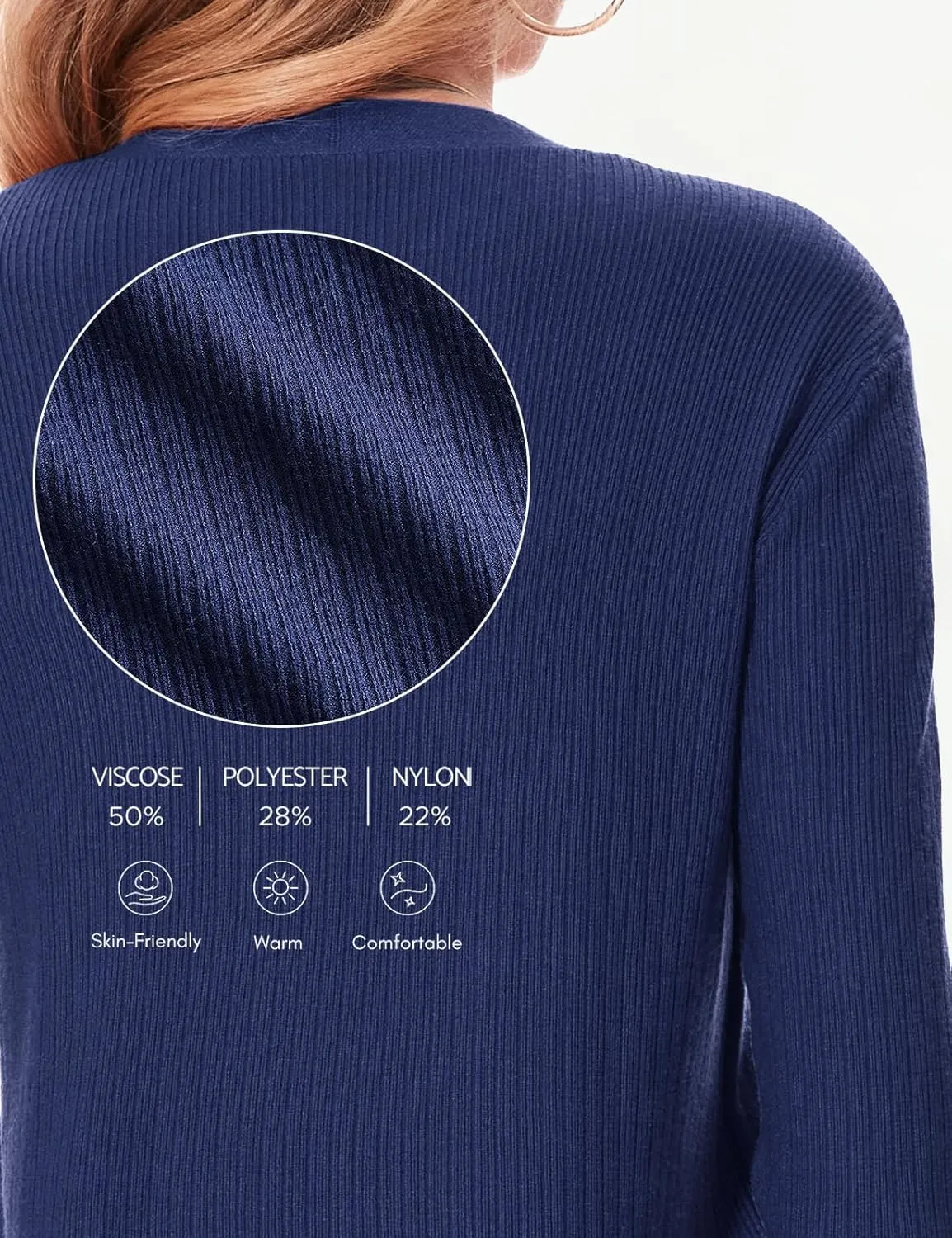 BB&KK Cardigan Sweaters for Women Knit Ribbed Long Sleeve Open Front Casual Winter Lightweight Cardigans with Pockets