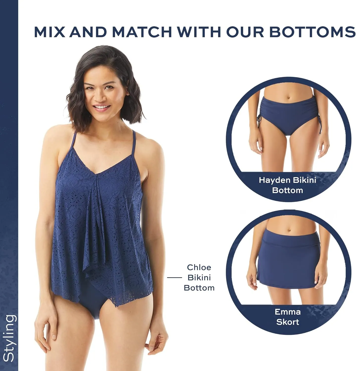 BEACH HOUSE Sunset Stripe Kerry Mesh Layer Tankini