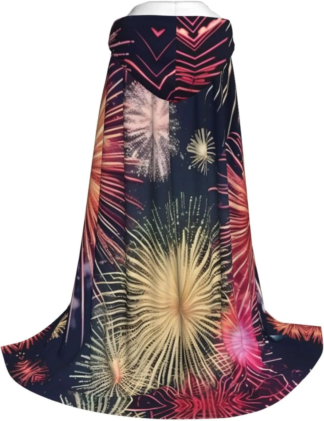 Beautiful Firework Hooded Cloak Coat Winter Warm Long Cloak Cosplay Costumes Outerwear Carnivals Hoodies Capes