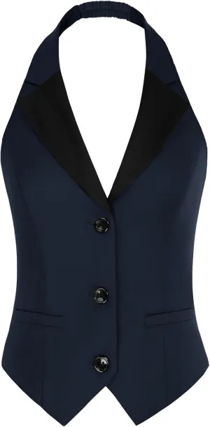 Belle Poque Women's Fully Lined Waistcoat Vest Halter V Neck Suit Vest
