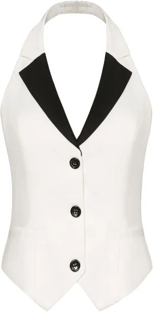 Belle Poque Women's Fully Lined Waistcoat Vest Halter V Neck Suit Vest