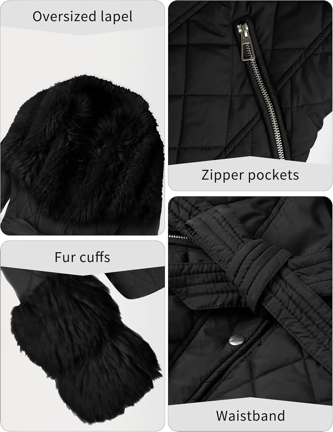 Bellivera Women Faux Leather Suede Jacket Moto Biker Coat Sherpa-Lined Overcoat with Removable Belt