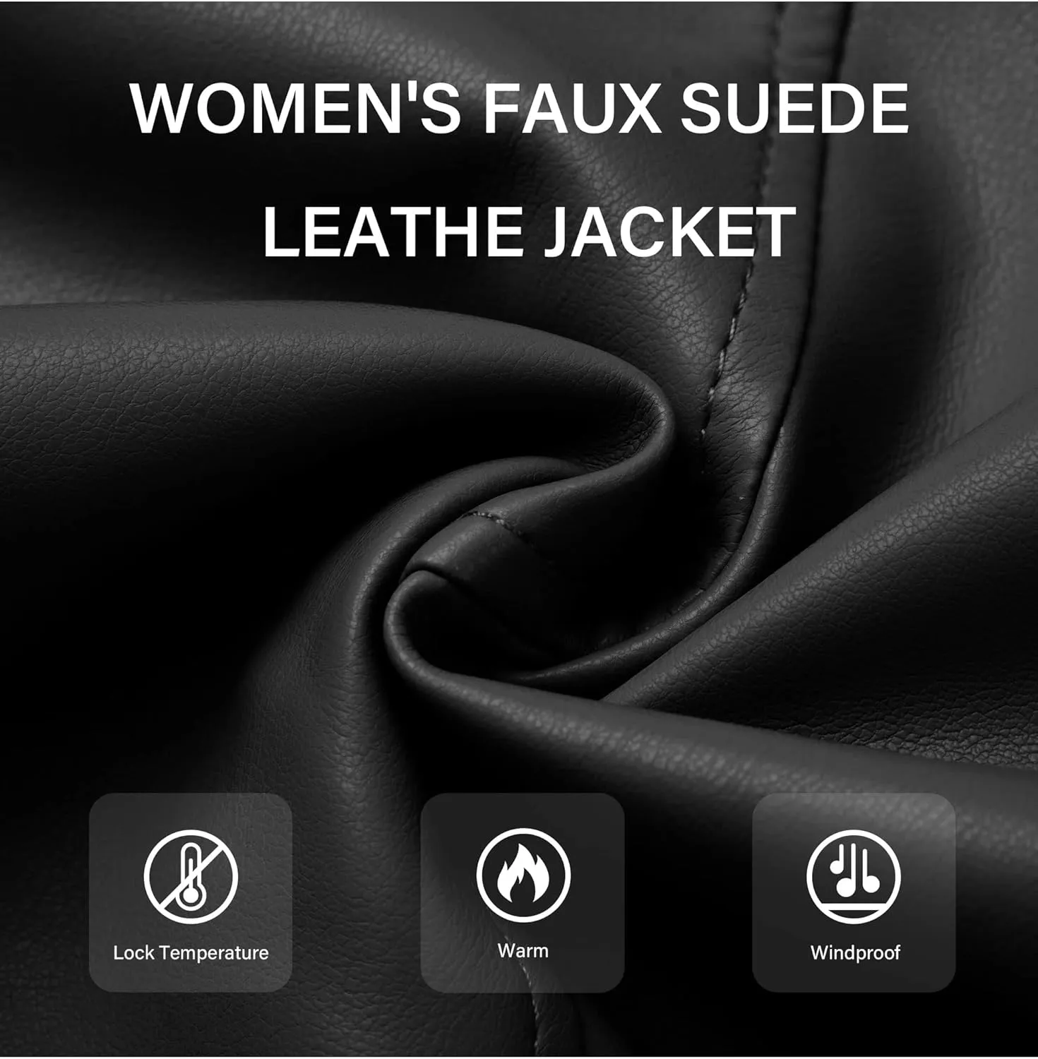 Bellivera Women Faux Suede Leather Jacket Moto Biker Coat Sherpa-Lined Outerwear with Detachable Belt