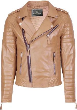 Benjer Skins Genuine Lambskin Leather Jackets For Men - Motorcycle Biker Leather Jacket Men BO 104